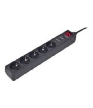 Surge Protector SPG5-C-10/ 3 m/ 5 Sockets/ Black