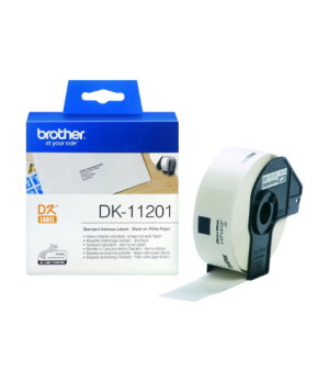 Brother | DK-11201 Standard Address Labels | Black, White | DK | 29mm x 90mm