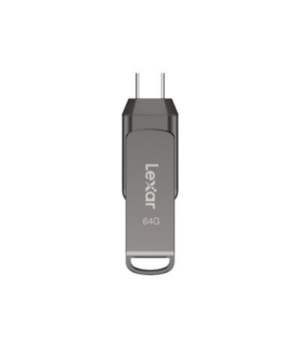 Lexar | 2-in-1 Flash Drive up to 130MB/s read | JumpDrive Dual Drive D400 | 64 GB | Type-C and Type-A USB 3.1 | Grey