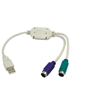 Logilink | Adapter USB to PS/2 x2 :. | Grey | USB M | 2x Mini DIN 6-pin FM | 0.2 m