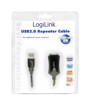 Logilink | USB 2.0 repeater 5m | USB-A to USB-A USB A male | USB A female