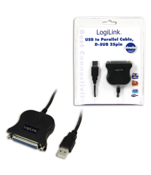 Logilink | USB 2.0 adapter to Paralel (LPT)  DB25 , 1,8m | USB-A to LPT USB A male | DB25