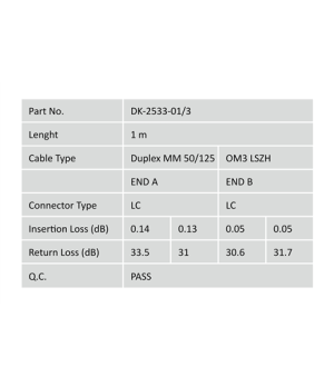 Digitus | Fiber Optic Multimode Patch Cord | DK-2533-01/3