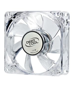 Deepcool Xfan 80 mm,  transparent frame with blue LED, 3Pin/2pin case ventilation fan