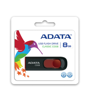 ADATA | C008 | 8 GB | USB 2.0 | Black/Red