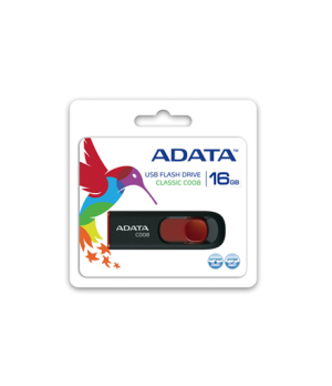 ADATA | C008 | 16 GB | USB 2.0 | Black/Red