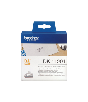 Brother | DK-11201 Standard Address Labels | Black, White | DK | 29mm x 90mm