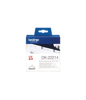 Brother | DK-22214 Continuous Length Paper Label | Black, White | DK | 12mm | 30.5 m