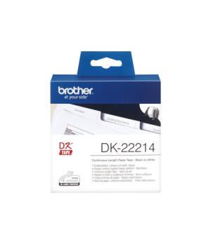 Brother | DK-22214 Continuous Length Paper Label | Black, White | DK | 12mm | 30.5 m