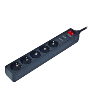 Surge Protector SPG5-C-5/ 1.5 m/ 5 Sockets/ Black