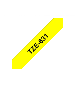 Brother | TZe-631 Laminated Tape | Black on Yellow | TZe | 8 m | 1.2 cm