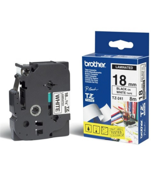 Brother | TZ-241 Laminated Tape | Black on White | TZe | 8 m | 1.8 cm