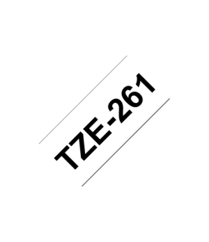 Brother | TZe-261 Laminated Tape | Black on White | TZe | 8 m | 3.6 cm