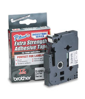 Brother | TZ-S231 Strong Adhesive Laminated Tape | Black on White | TZe | 8 m | 1.2 cm