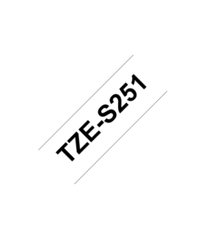 Brother | TZe-S251 Strong Adhesive Laminated Tape | Black on White | TZe | 8 m | 2.4 cm