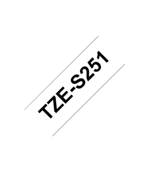 Brother | TZe-S251 Strong Adhesive Laminated Tape | Black on White | TZe | 8 m | 2.4 cm