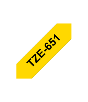 Brother | TZe-651 Laminated Tape | Black On Yellow | TZe | 8 m | 2.4 cm