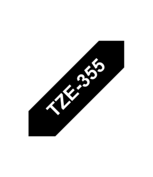 Brother | TZe-355 Laminated Tape | White on Black | TZe | 8 m | 2.4 cm