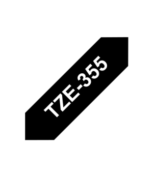 Brother | TZe-355 Laminated Tape | White on Black | TZe | 8 m | 2.4 cm