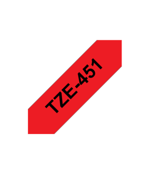 Brother | TZe-451 Laminated Tape | Black On Red | TZe | 8 m | 2.4 cm