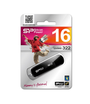 Silicon Power | 16GB LuxMini 322 | 16 GB | USB 2.0 | Black