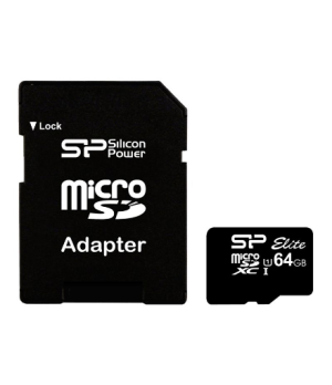 Silicon Power | Elite UHS-I | 64 GB | MicroSDXC | Flash memory class 10 | SD adapter