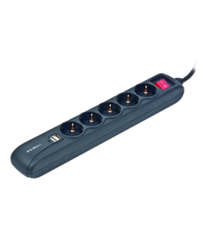 SPG5-U2-5 Power strip with USB charger, 5 sockets, USB 2A, 1.5 m