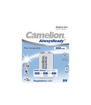 Camelion | 9V/6HR61 | 200 mAh | AlwaysReady Rechargeable Batteries Ni-MH | 1 pc(s)