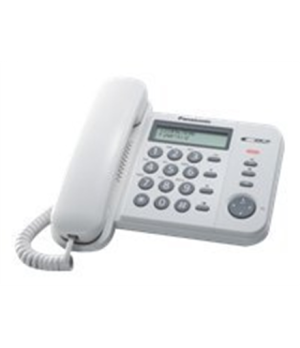 Panasonic | Corded | KX-TS560FXW | Built-in display | Caller ID | White | 198 x 195 x 95 mm | Phonebook capacity 50 entries | 58