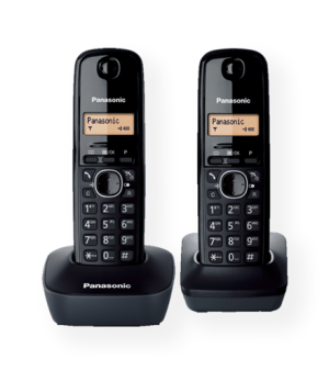 Panasonic | Cordless | KX-TG1612FXH | Built-in display | Caller ID | Black | Conference call | Phonebook capacity 50 entries | W