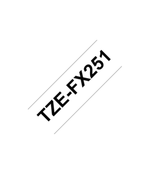 Brother | TZe-FX251 Flexible ID Laminated Tape | Black on White | TZe | 8 m | 2.4 cm