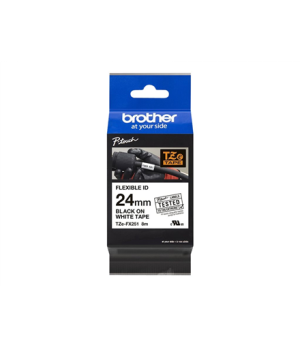 Brother | TZe-FX251 Flexible ID Laminated Tape | Black on White | TZe | 8 m | 2.4 cm