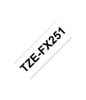 Brother | TZe-FX251 Flexible ID Laminated Tape | Black on White | TZe | 8 m | 2.4 cm