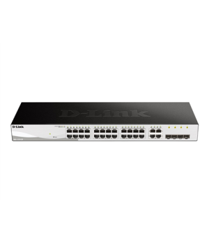 D-LINK DGS-1210-28, Gigabit Smart Switch with 24 10/100/1000Base-T ports and 4 Gigabit MiniGBIC (SFP) ports, 802.3x Flow Control