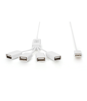 Digitus | USB 2.0 Cable Hub, 4-Port 4x USB A/F, 1x USB A male, DC2.5mm (PSU not incl.) | DA-70216