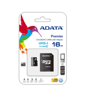 ADATA | Premier UHS-I | 16 GB | MicroSDHC | Flash memory class 10 | SD adapter