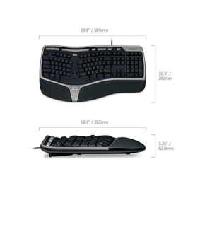 Microsoft | B2M-00006 | Natural Ergonomic Keyboard 4000 | Multimedia | Wired | EN | 1.53 m | Black | English | 1.3 g