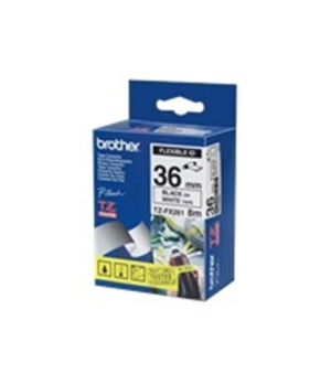 Brother | TZe-FX261 Flexible ID Laminated Tape | Black on White | TZe | 8 m | 3.6 cm