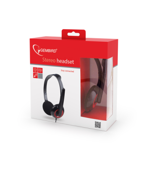 Gembird | MHS-002 Stereo headset | Built-in microphone | 3.5 mm | Black/Red