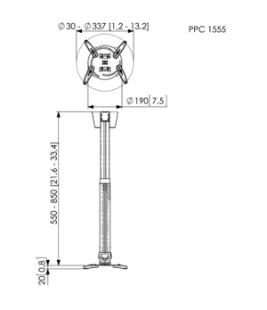 Vogels | Projector Ceiling mount | Turn, Tilt | Silver