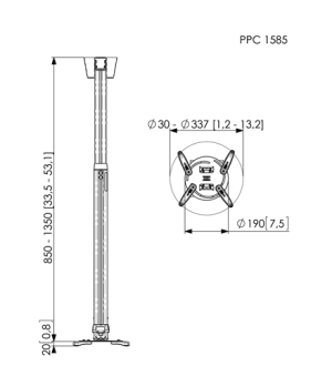 Vogels | Projector Ceiling mount | Turn, Tilt | Silver