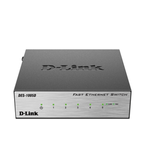 D-Link Switch DES-1005D Unmanaged Desktop 10/100 Mbps (RJ-45) ports quantity 5 Power supply type Single