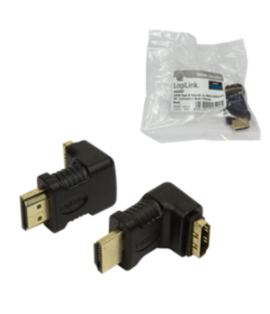 HDMI Adapter small size, AM to AF in 90 degree | Logilink