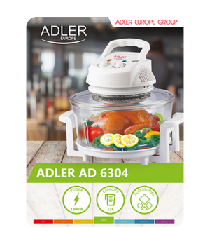 Adler | Convection oven | AD 6304 | Power 1300 W | Capacity (max) 12 L | White