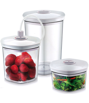 Caso | Vacuum Canister Set | 01260 | 3 canisters | White/Transparent