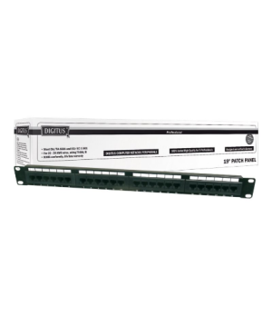 Digitus | Patch Panel | DN-91624U | Black | Category: CAT 6 Ports: 24 x RJ45 Retention strength: 7.7 kg Insertion force: 30N max