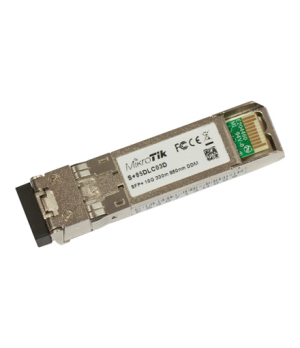 MikroTik | S+85DLC03D | SFP+ | Multi-Mode Fiber | Dual LC | 10/100/1000/10000 Mbit/s | Wavelength 850 nm | Maximum transfer dist