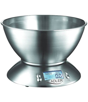 Adler | Kitchen scales | AD 3134 | Maximum weight (capacity) 5 kg | Graduation 1 g | Stainless steel