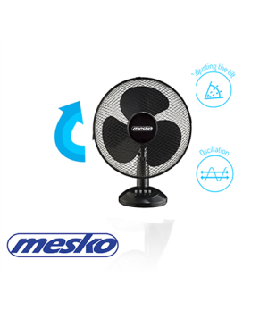 Mesko | Fan | MS 7310 | Table Fan | Black | Diameter 40 cm | Number of speeds 3 | Oscillation | 45 W | No