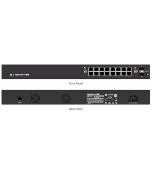 Ubiquiti | EdgeSwitch | ES-16-150W | Web managed | Rackmountable | 1 Gbps (RJ-45) ports quantity 16 | SFP ports quantity 2 | 12 